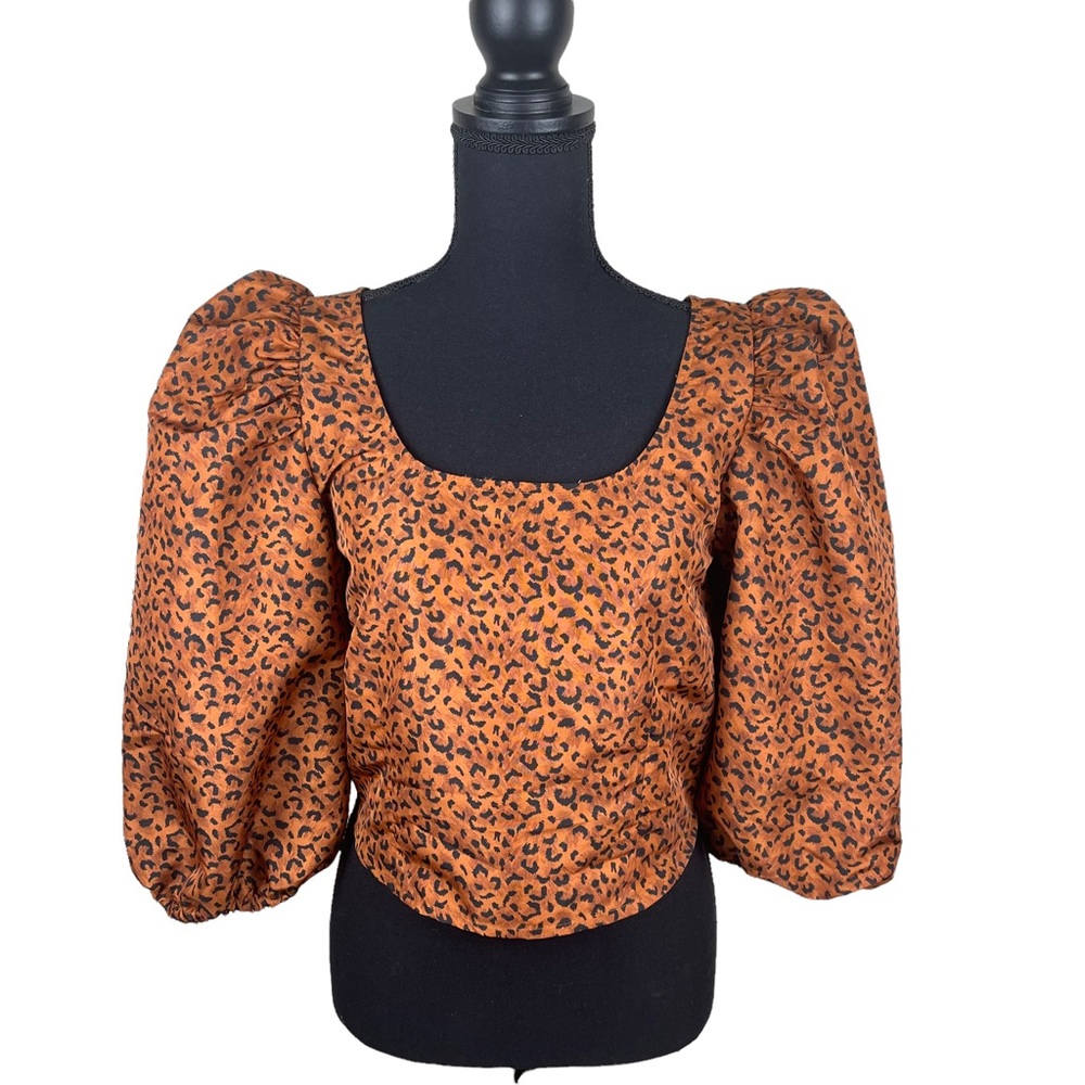 Levi’s Kaila Puff-Sleeve Animal‎ Print Blouse
